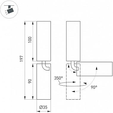 Точечный светильник NUANCE SURFACE FLAP 049916