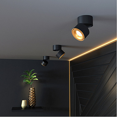 Точечный светильник Klips DLR031 15W 4200K 3100 черный матовый/золото