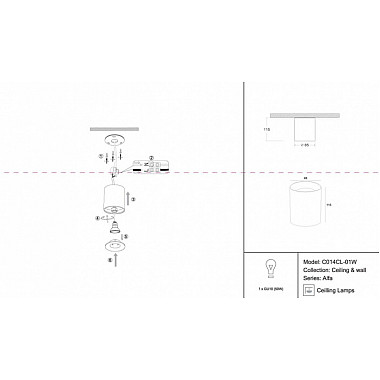Точечный светильник Alfa C014CL-01W