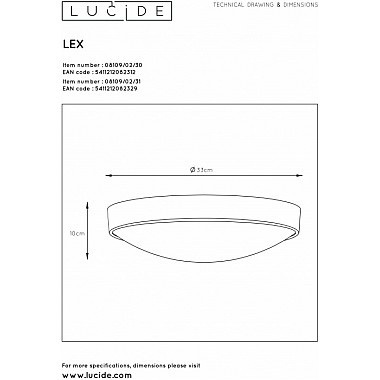 Настенно-потолочный светильник Lex 08109/02/30
