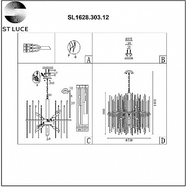 Подвесная люстра Teramo SL1628.303.12