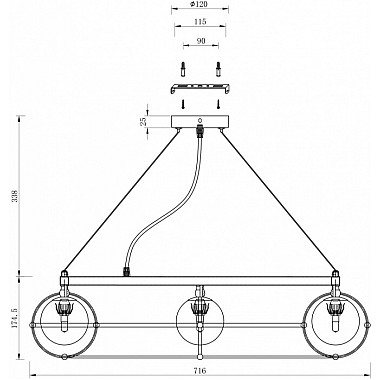 Подвесная люстра Carcass MOD312PL-10GCH