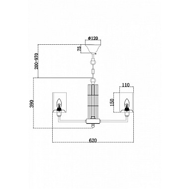 Подвесная люстра Metropolitan H015PL-06G