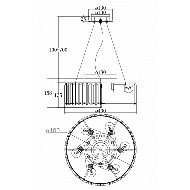 Подвесная люстра Recinto MOD080CL-06CH