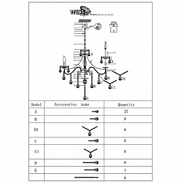 Подвесная люстра Seven Fires Dzhussano 66418.01.05.08