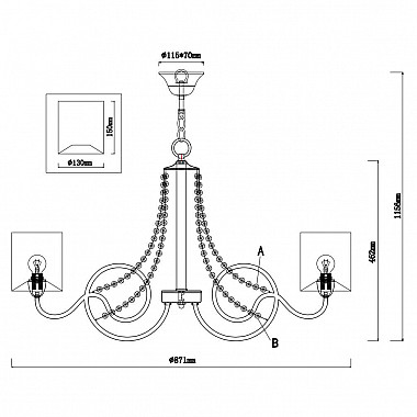 Подвесная люстра Rivoli Cascata 2016-208 Б0038421