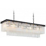 Подвесная люстра 1920s Odeon KR0387P-10C/P black/frost