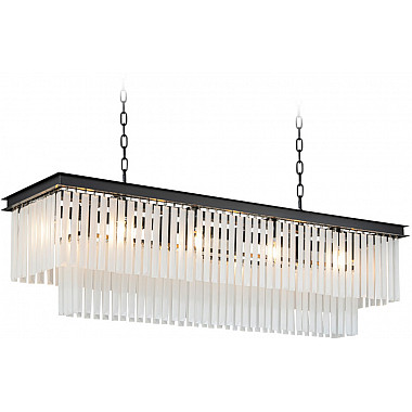 Подвесная люстра 1920s Odeon KR0387P-10C/P black/frost