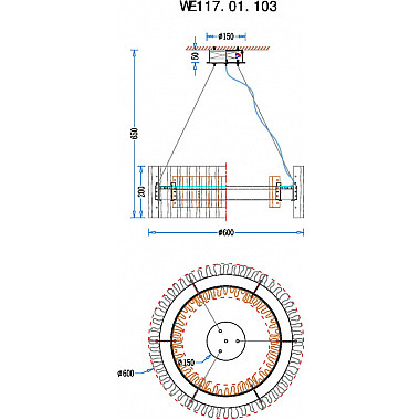Подвесная люстра Patricia WE117.01.103