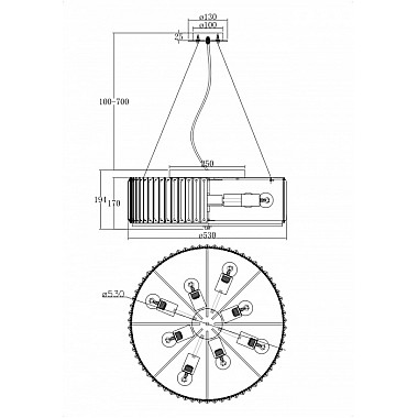 Подвесная люстра Recinto MOD080CL-08CH