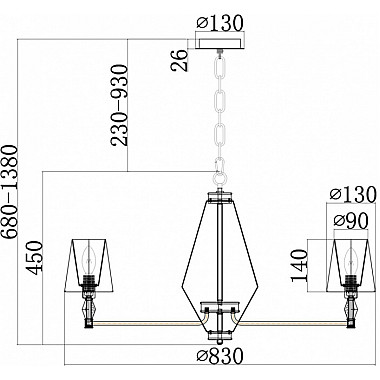 Подвесная люстра Stein MOD038PL-08CH