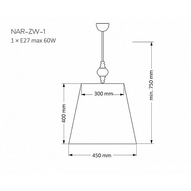 Подвесная люстра Narni NAR-ZW-1(BC)