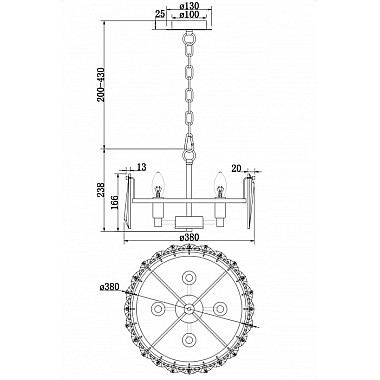 Подвесная люстра Puntes MOD043PL-04CH