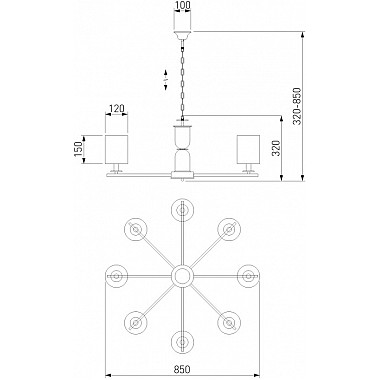 Подвесная люстра Caprera 60146/8 никель Smart