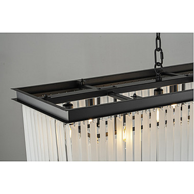 Подвесная люстра 1920s Odeon KR0387P-10C/P black/frost