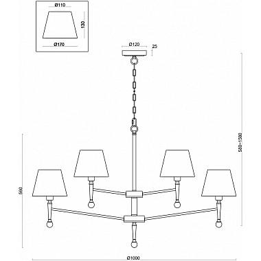 Подвесная люстра Rosemary FR5190PL-12BS