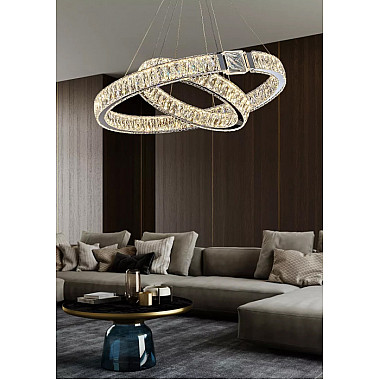 Подвесная люстра D8010 D8010P/2R/D800+600 silver