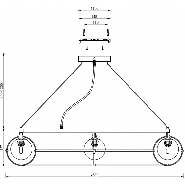 Подвесная люстра Carcass MOD312PL-12GCH