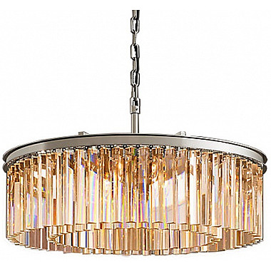 Подвесная люстра 1920s Odeon KR0387P-10B chrome/amber