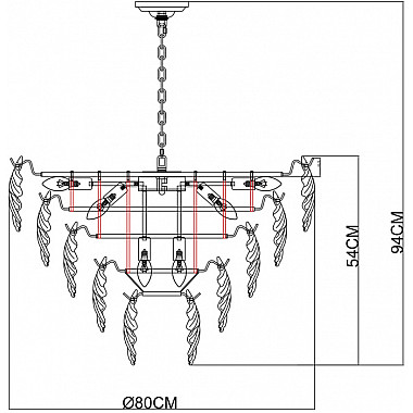Подвесная люстра Lilly A4070LM-12GO