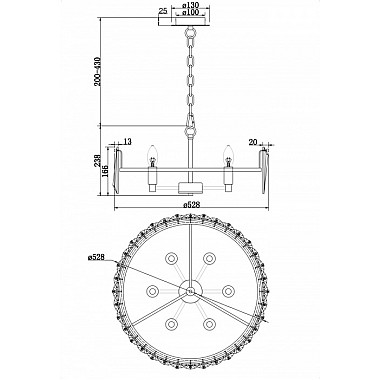 Подвесная люстра Puntes MOD043PL-06CH