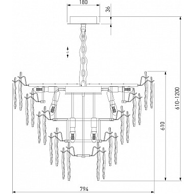 Подвесная люстра Leaf 369 Smart