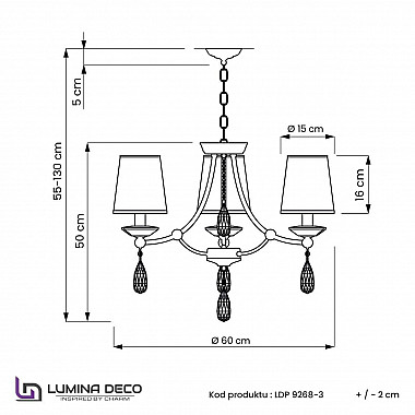 Подвесная люстра Lumina Deco Dominni LDP 9268-3 GD