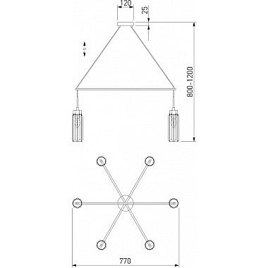 Подвесная люстра Gilian 60163/6 никель