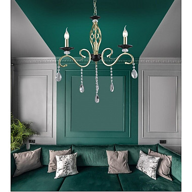 Подвесная люстра Elek WD3596/3H-GD-BK-CL