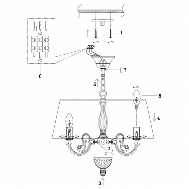 Подвесная люстра Jasmine FR2686PL-04W