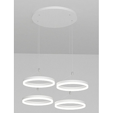 Подвесная светодиодная люстра Elvan LU-155/4R-21W-NH-Wh-R