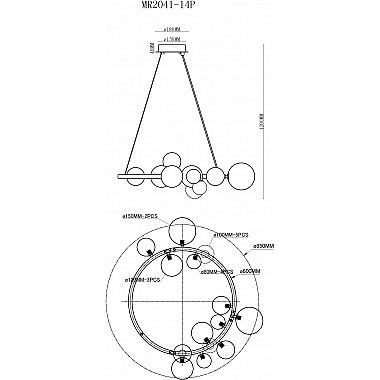 Подвесная люстра George MR2041-14P