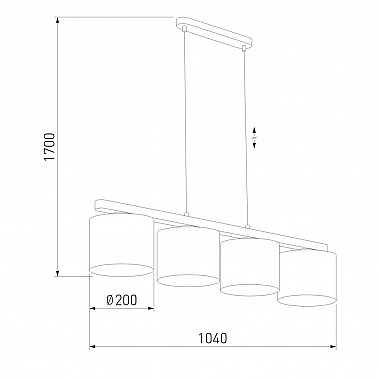 Подвесная люстра 055956 TK Lighting 3271 Troy Gray