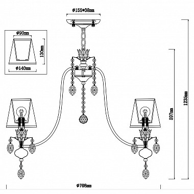 Подвесная люстра Rivoli Duchessa 2015-207 Б0038416