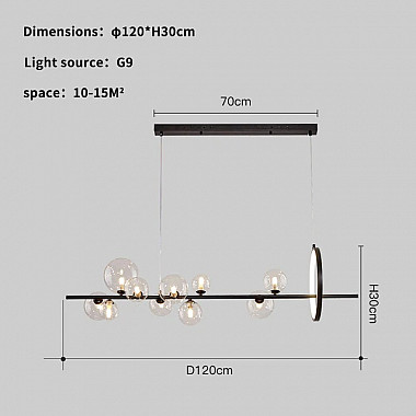 Подвесная люстра Art Deco Bubble KG1233P-10 black/clear