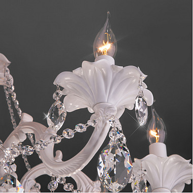Подвесная люстра Veletta 10108/8 белый/прозрачный хрусталь Strotskis