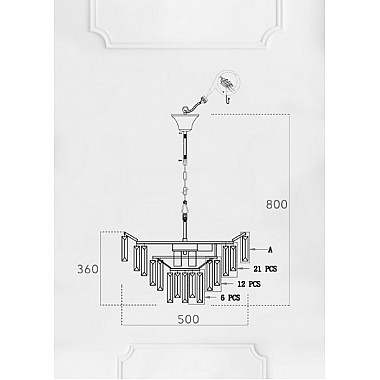 Подвесная люстра Julen LH0065/8H-CR-CL