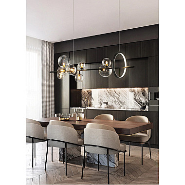 Подвесная люстра Art Deco Bubble KG1233P-10 black/clear