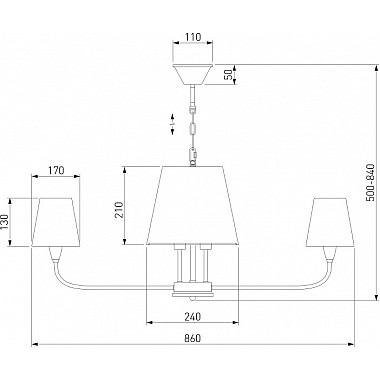 Подвесная люстра Milos 60154 латунь