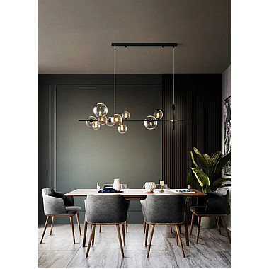 Подвесная люстра Art Deco Bubble KG1233P-10 black/clear