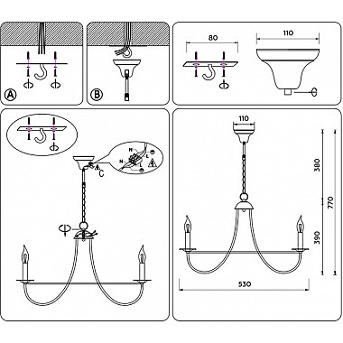 Подвесная люстра TRADITIONAL TR9615