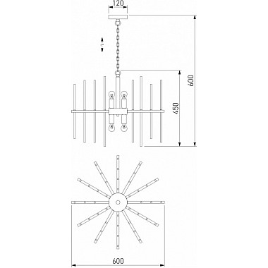 Подвесная люстра Allure 355/6 Smart хром