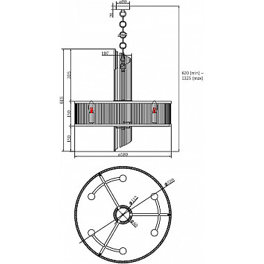 Подвесная люстра Frame MOD174PL-06G