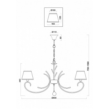 Подвесная люстра Gisela FR2013PL-08G