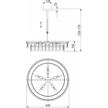 Подвесная люстра Sophie 60165/6 латунь Smart