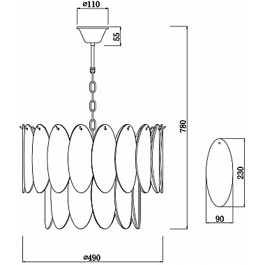 Подвесная люстра Demure FR5189PL-09CH