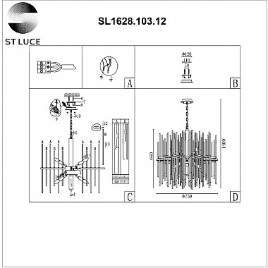 Подвесная люстра Teramo SL1628.103.12