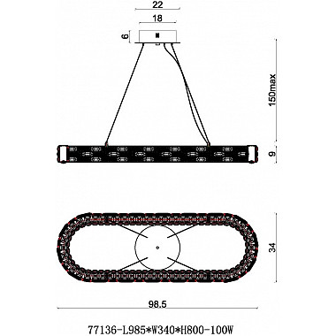 Подвесная люстра Festo FL1052-10PO