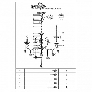 Подвесная люстра Seven Fires Majssana 66417.01.09.08