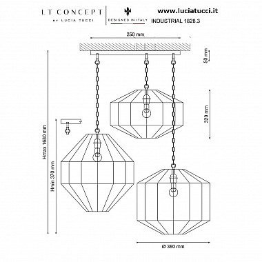 Подвесная люстра Lucia Tucci Industrial 1828.3